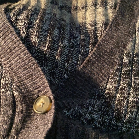Free People Cozy Up Grey Print Striped Cardigan - Picture 8 of 9
